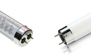 How do I replace a fluorescent bulb with an LED bulb?