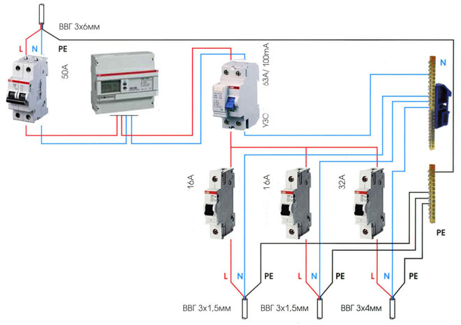 wiring diagram podkluchenie uzo