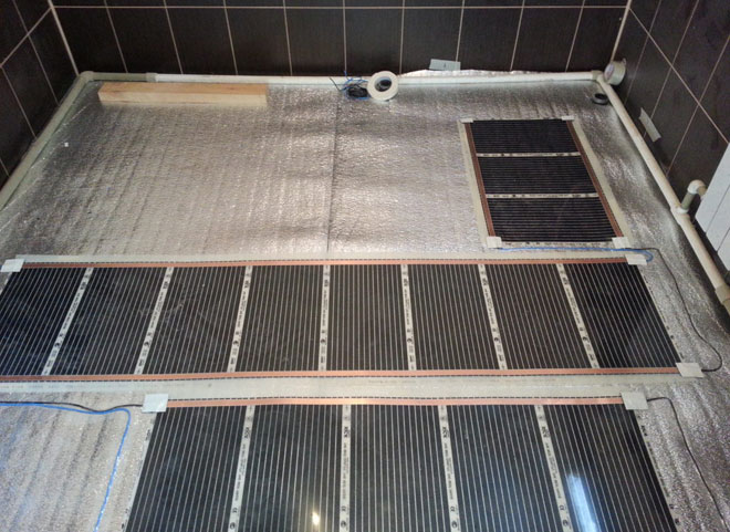 How to install infrared underfloor heating under the tiles?