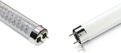 How do I replace a fluorescent bulb with an LED bulb?