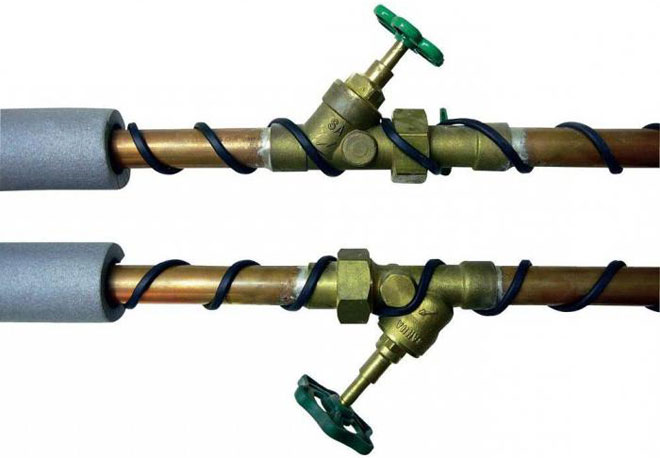 How to choose and connect a heating cable inside and outside a water pipe