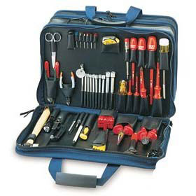 Universal tool kit for electrician - assembling electrician's suitcase