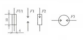 How are elements in electrical schemes marked conventionally?