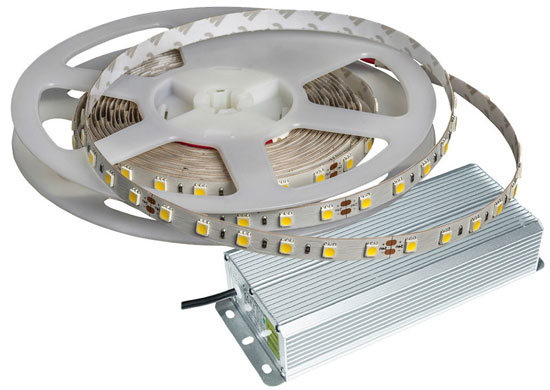 Diagrams for connecting LED strips to 220 V mains and ways to connect the strips to each other