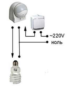 How to connect and adjust the motion sensor for lighting control: wiring diagrams and sensor adjustment