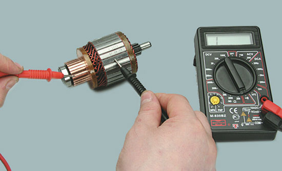 Checking of various style electric motors with multimeters