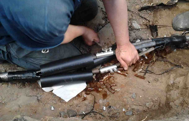 Mounting a cable connector. 