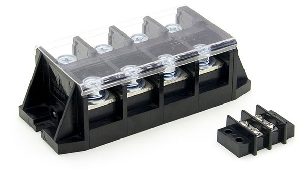 Terminal block to connect wires. 