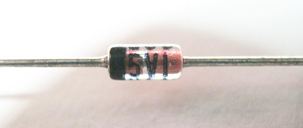 Marking of stabilizing voltage on the Zener diodes. 