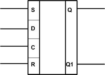Combined D and RS trigger logic circuit. 