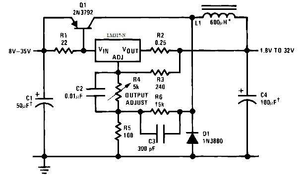 A switching power supply with an LM317. 