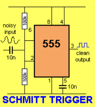 A Schmitt trigger on the NE555. 