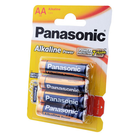 Panasonic AA alkaline batteries. 