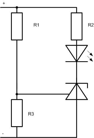 Schematic for testing the TL431 to see if it works. 