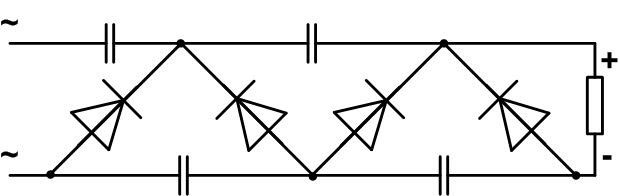Cascade circuit of a voltage tester. 