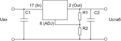 Connection diagram of K142ЕН12, K142ЕН8. 
