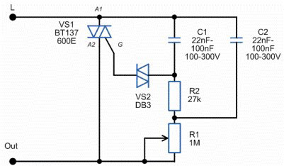 Classic dimmer wiring diagram. 