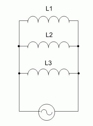 Parallel connection of inductors. 