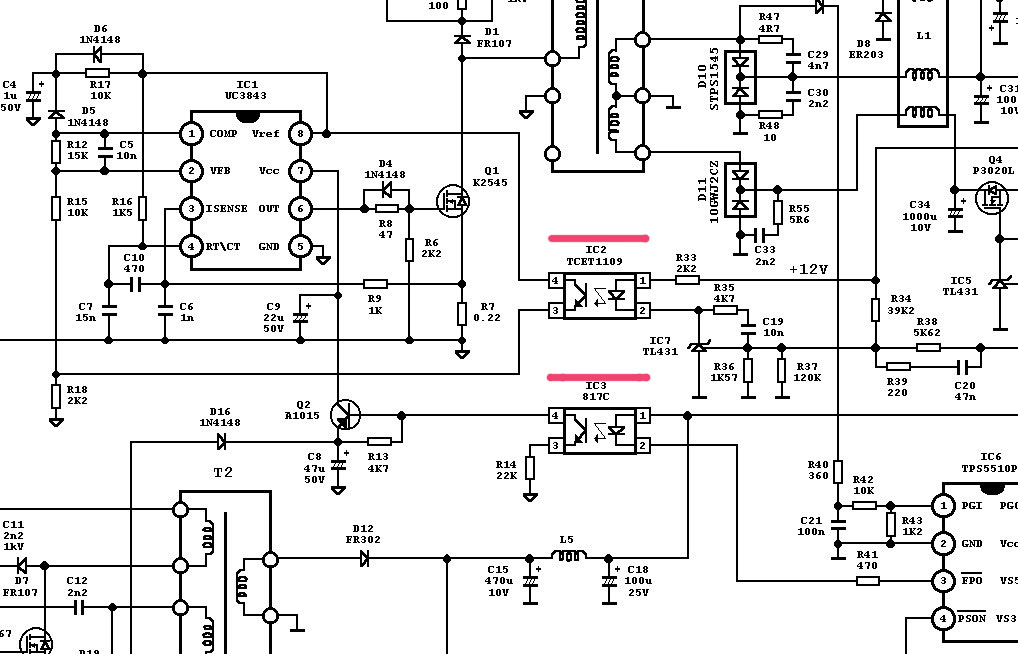 Schematic diagram of the power supply. 