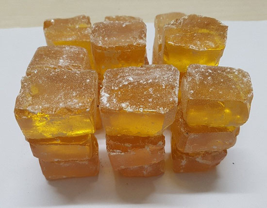 The appearance of rosin. 